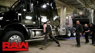 Braun Strowman demolishes a TV production truck Raw Jan 15 2018 [upl. by Curt]