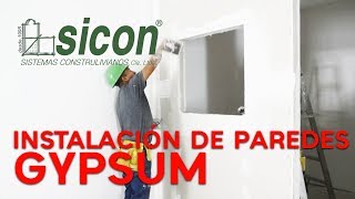 Instalación de paredes interiores de gypsum [upl. by Yrojram]