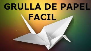 Como hacer una grulla de papel facil origami [upl. by Lavena]