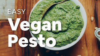 Easy Vegan Pesto 5 minutes  Minimalist Baker Recipes [upl. by Nyvets]