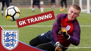 Goalkeeper Training LongRange strikes with Hart Pickford Forster amp Butland  Inside Training [upl. by Lacy312]