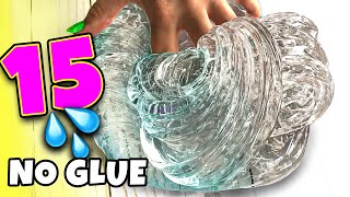 Testing 15 NO GLUE SLIME 1 INGREDIENT WATER SLIME and VIRAL SLIME RECIPES [upl. by Alyhc]