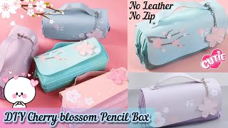 🌸DIY Cherry blossom Pencil Case🌸 school supplies  How to Make Pencil case with cardboard [upl. by Leede]