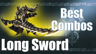 Monster Hunter World MHW  The BEST Long Sword Combos Guide [upl. by Brynn]