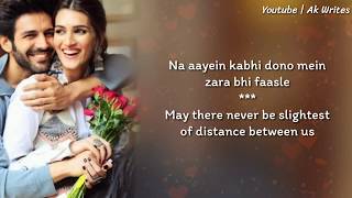 Duniya Lyrics With English Translation  Luka Chuppi  Kartik Aaryan Kriti Sanon  Akhil  Dhvani B [upl. by Miran673]