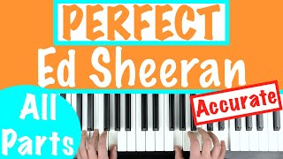 How to play PERFECT by Ed Sheeran Piano Chords Tutorial Lesson [upl. by Aliahkim]