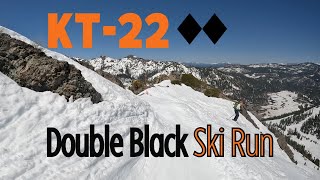 Palisades Tahoe KT22 Double Black Ski Run [upl. by Aillicirp]