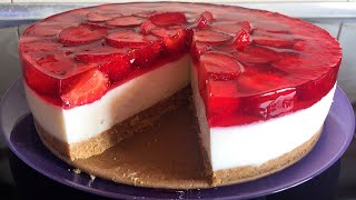 ЧИЗКЕЙК с клубникой🍓Творожный Торт Без Выпечки С Клубникой и Желе Cheesecake with strawberries [upl. by Burney]