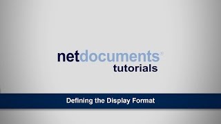 Defining The Display Format  ndTutorials [upl. by Acimaj547]