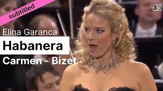 Opera Lyrics  Elina Garanca ♪ Habanera Carmen Bizet ♪ English amp French [upl. by Tneciv]