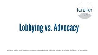 What is the difference between lobbying and advocacy [upl. by Onitnas159]