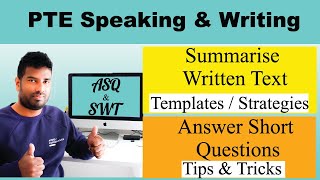 PTE Summarise written text Answer short questions  Tips amp Tricks Proved templates amp strategies [upl. by Assecnirp]