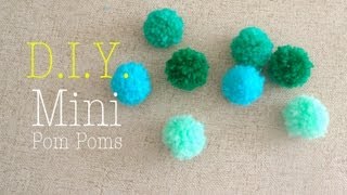 How to Make Mini Yarn Pom Poms Easy DIY [upl. by Jemmie524]