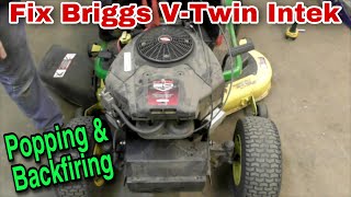 Briggs VTwin Intek Popping and Backfiring Fix It Camshaft Replacement [upl. by Anaujait]