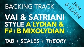 VAI amp SATRIANI style Modulating Backing Track in FB Mixolydian amp A Lydian [upl. by Ailama513]