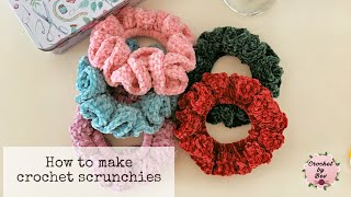 How to CROCHET SCRUNCHIES  Easy Beginner Tutorial [upl. by Airod]