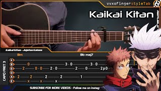 Jujutsu Kaisen OP Kaikai Kitan 廻廻奇譚  Eve  Fingerstyle Guitar Cover  TABS Tutorial [upl. by Eymaj]