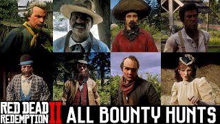 Red Dead Redemption 2  All 14 Bounty Hunting Missions RDR2 [upl. by Pihc]