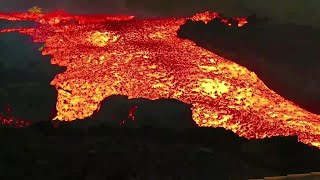 Lava quottsunamiquot flows from La Palma volcano [upl. by Vastha275]