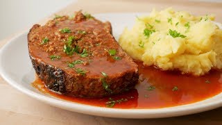 Hackbraten mit Sauce Rezept  Meat Loaf with Sauce Recipe  ENG SUBS [upl. by Pettit]