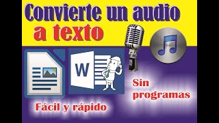 Convertir audio a texto TRANSCRIBE AUDIO A TEXTO [upl. by Yebloc]