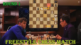 Magnus Carlsen vs Fabiano Caruana  Freestyle Chess Match 2024  R1 [upl. by Anhej293]