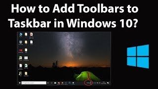 How to Add Toolbars to Taskbar in Windows 10 [upl. by Aihsekal]