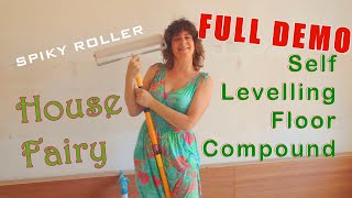 Self Levelling Floor Compound Installation  Full DIY Demo  Tips [upl. by Suirauqed227]