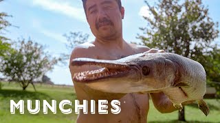 Cooking Alligator Fish Tacos  The Ultimate Taco Tour of Mexico [upl. by Namso128]