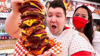 Heart Attack Grill 20000 Calorie Burger • MUKBANG [upl. by Fredia]