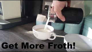 How to Get More Froth from Your Nespresso Coffee Aeroccino  Nespresso tips and help [upl. by Garihc]