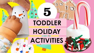 5 Fun amp Easy Holiday Crafts For Toddlers [upl. by Llehsar905]