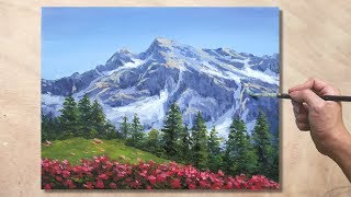 How to Paint Mountain Landscape  Acrylic Painting [upl. by Africa]