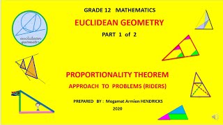 PROPORTIONALITY THEOREM amp Applications Gr 12 PART 1 of 2 video [upl. by Noiro]