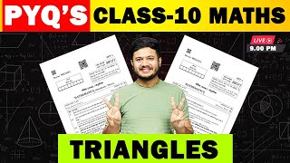 Ch 6 Triangles Previous Year Questions  Class 10 Maths Most Important Questions [upl. by Ardnasela]