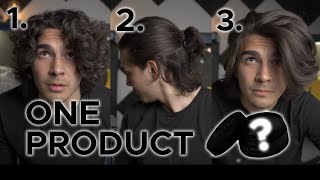 WAVY HAIR  STRAIGHT HAIR  MAN BUN USING ONLY 1 PRODUCT [upl. by Tacklind]