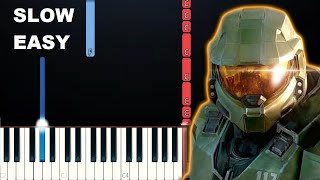 Halo Theme SLOW EASY PIANO TUTORIAL [upl. by Gorrian]