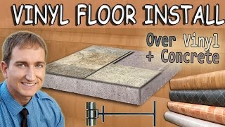 How to install vinyl sheet flooring over existing vinyl and concrete [upl. by Macdermot]