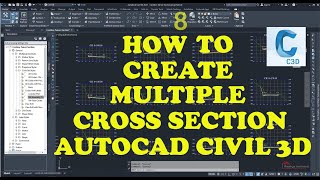 Civil 3D Tutorial  8 How to create a Multiple Cross Section [upl. by Bannister]