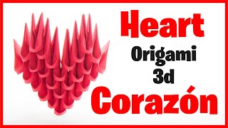 💗CORAZÓN de ORIGAMI 3d Fácil 💗 Para PRINCIPIANTES Curso de Origami 3d [upl. by Oijimer]