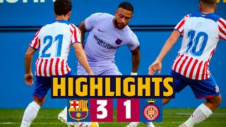 HIGHLIGHTS  Barça 31 Girona MEMPHIS DEBUT FOR BARÇA 🦁 [upl. by Elleirad]