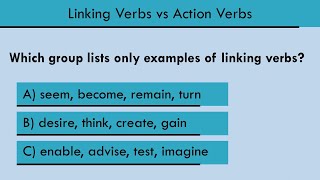 Linking Verbs Vs Action Verbs [upl. by Altaf]