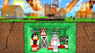 Minecraft BUNKER vs LLUVIA de METEORITOS 💥😰¿SOBREVIVIREMOS AL APOCALIPSIS de MINECRAFT [upl. by Eberly]