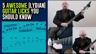 5 Awesome Lydian Guitar Licks You Should Know [upl. by Leahsim295]