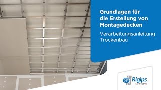 Erstellung von Montagedecken  Rigips Verarbeitungsanleitung Trockenbau [upl. by Anassor]