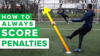 HOW TO ALWAYS SCORE PENALTIES  Penalty kick tutorial [upl. by Sutsuj26]