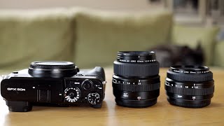 Fujifilm GF 50mm F35 vs 63mm F28 [upl. by Aiyram]