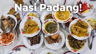 Nasi Padang  AMAZING Indonesian Food  Beef Rendang and Gulai Otak [upl. by Annairdna]