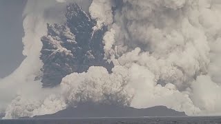 Underwater Volcano Erupts Off Tonga [upl. by Monda]