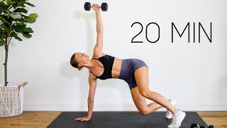 20 MIN FULL BODY WORKOUT With Weights At Home Strength [upl. by Bryant]